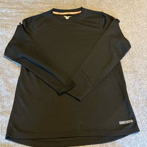 Omni•Wool Men's Base‎ Layer Black Shirt Long Sleeve Polyester Wool Medium